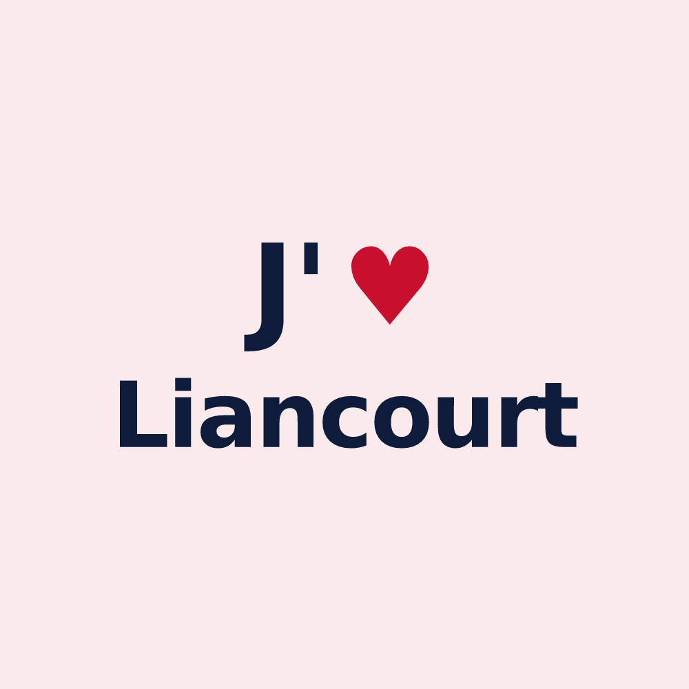 Magnet personnalisé Liancourt — design « J'aime Liancourt » imprimé sur le magnet