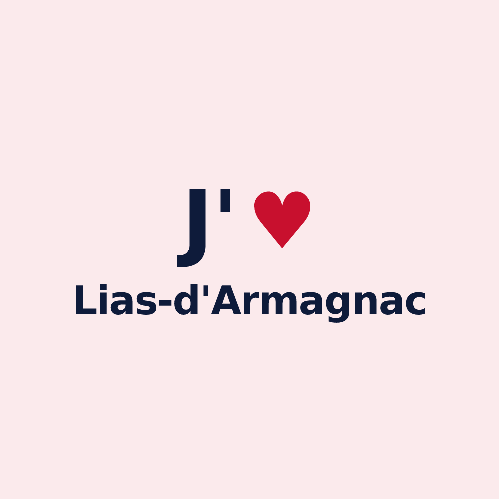 Magnet personnalisé Lias-d'Armagnac — design J'aime Lias-d'Armagnac