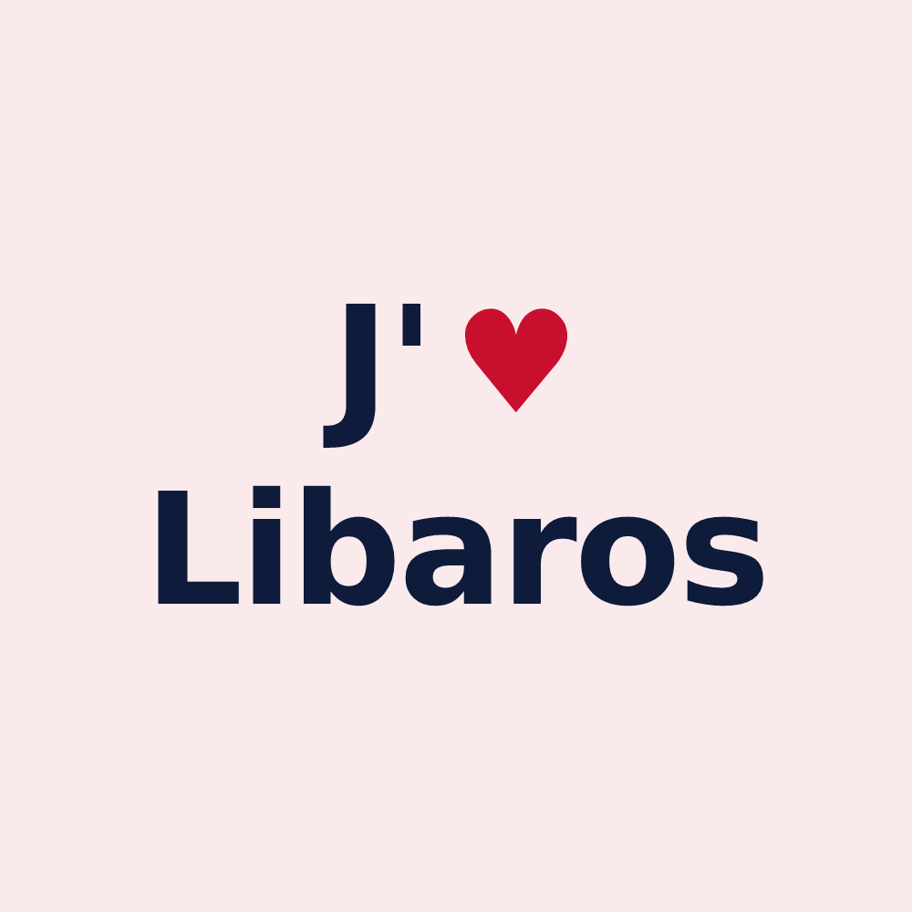 Magnet personnalisé Libaros — design J'aime Libaros