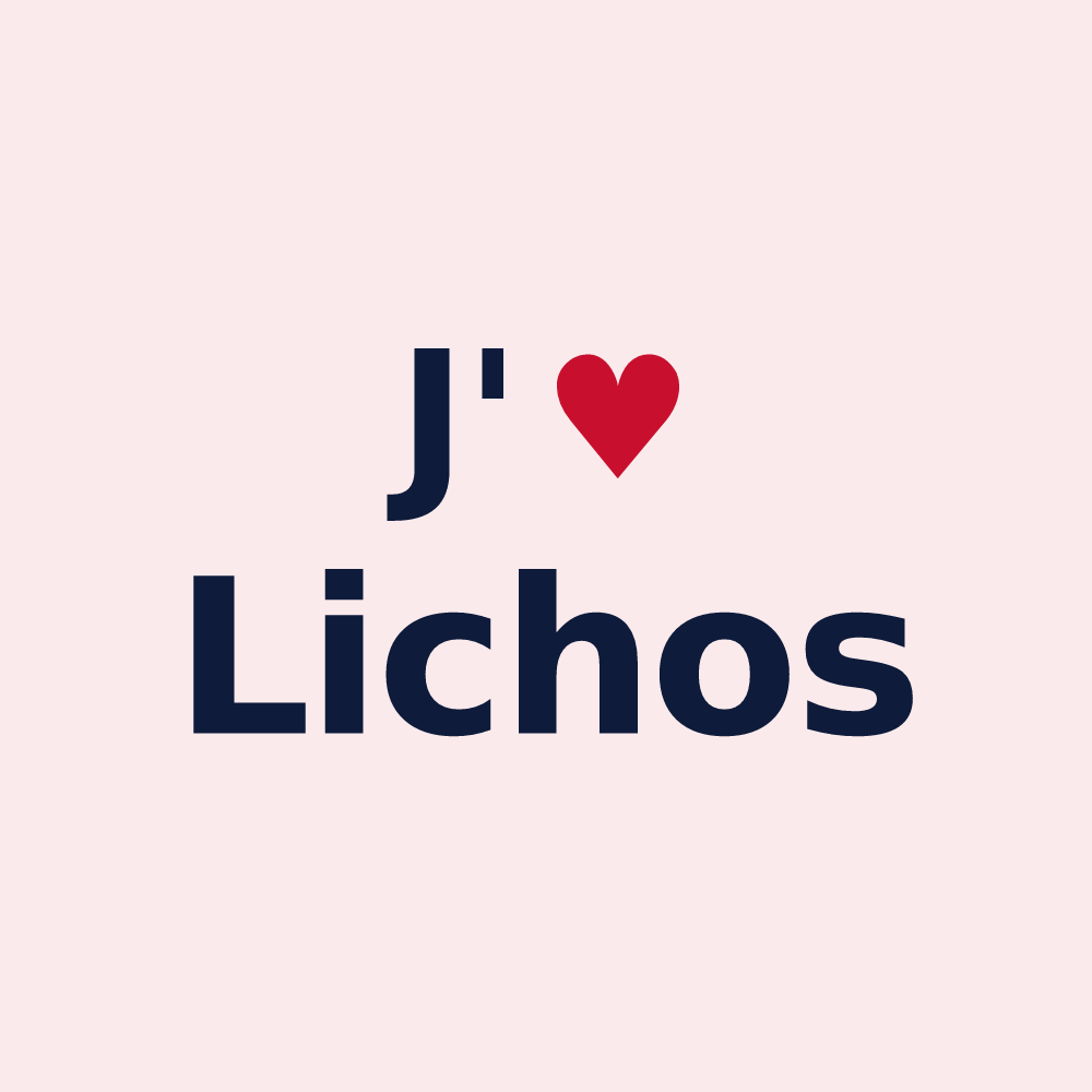 Magnet personnalisé Lichos — design J'aime Lichos