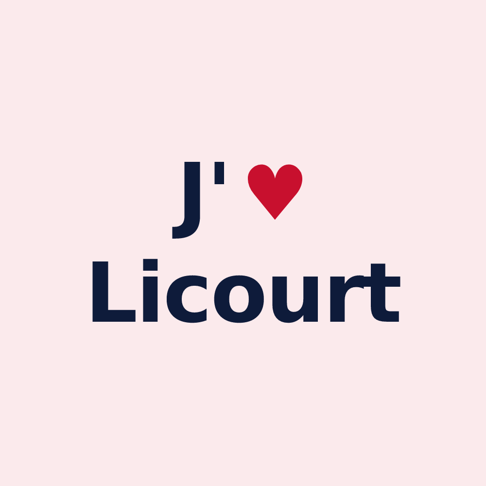 Magnet personnalisé Licourt — design J'aime Licourt