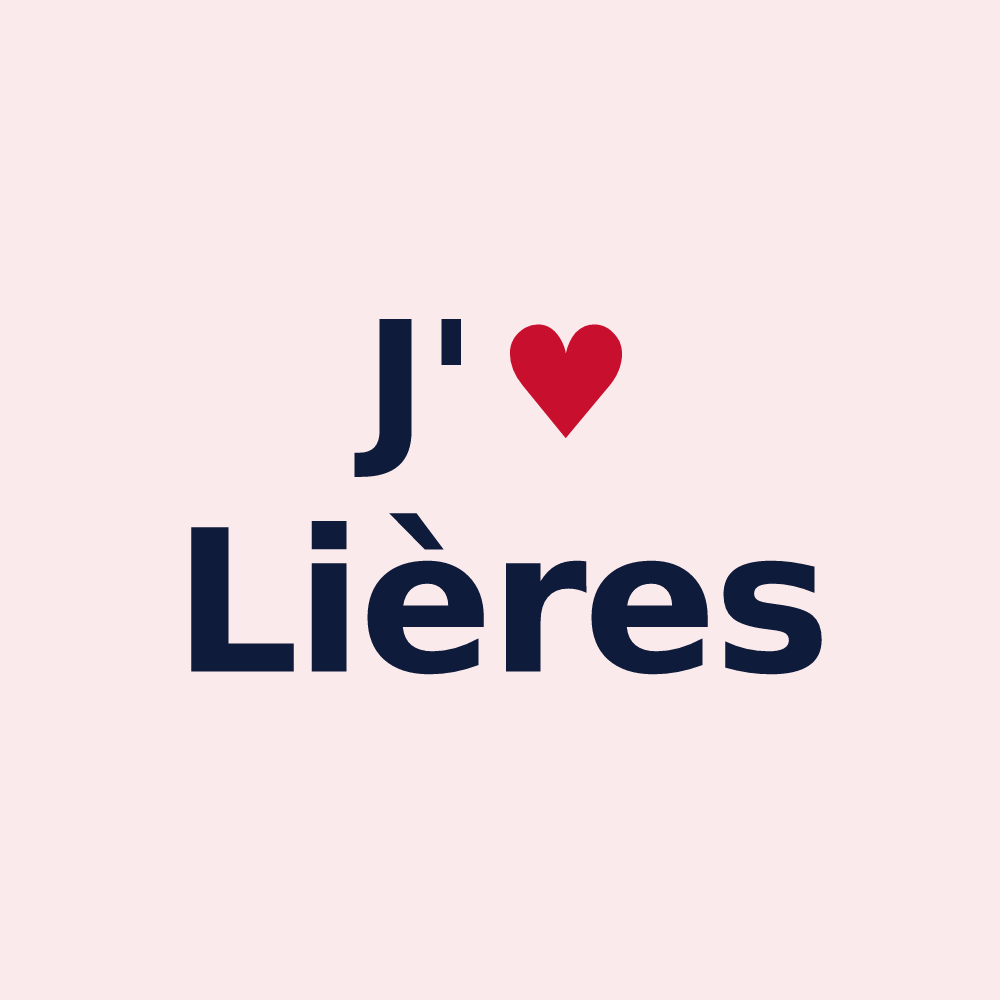 Magnet personnalisé Lières — design « J'aime Lières » imprimé sur le magnet