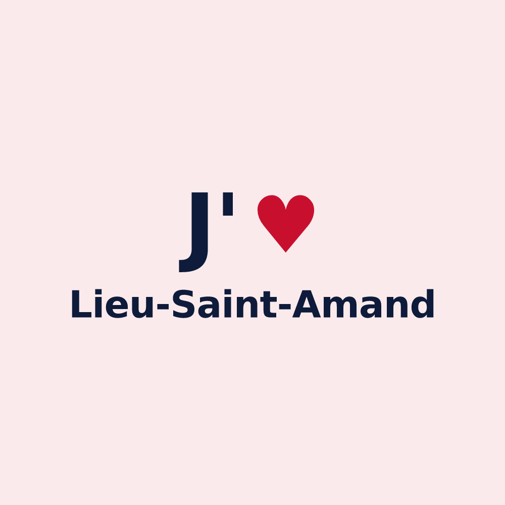 Magnet personnalisé Lieu-Saint-Amand — design « J'aime Lieu-Saint-Amand » imprimé sur le magnet
