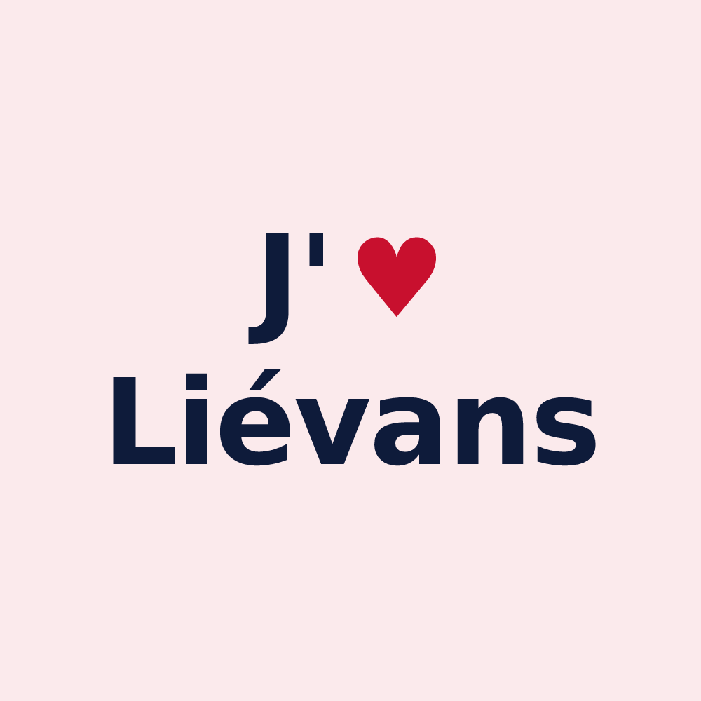 Magnet personnalisé Liévans — design « J'aime Liévans » imprimé sur le magnet
