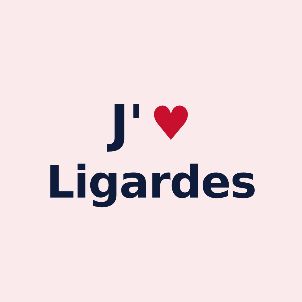 Magnet personnalisé Ligardes — design J'aime Ligardes