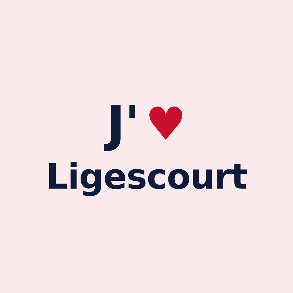 Magnet personnalisé Ligescourt — design J'aime Ligescourt