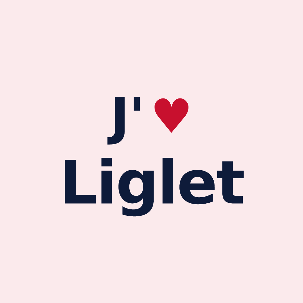 Magnet personnalisé Liglet — design « J'aime Liglet » imprimé sur le magnet