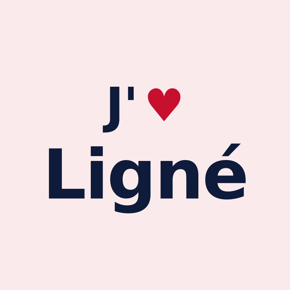 Magnet personnalisé Ligné — design J'aime Ligné