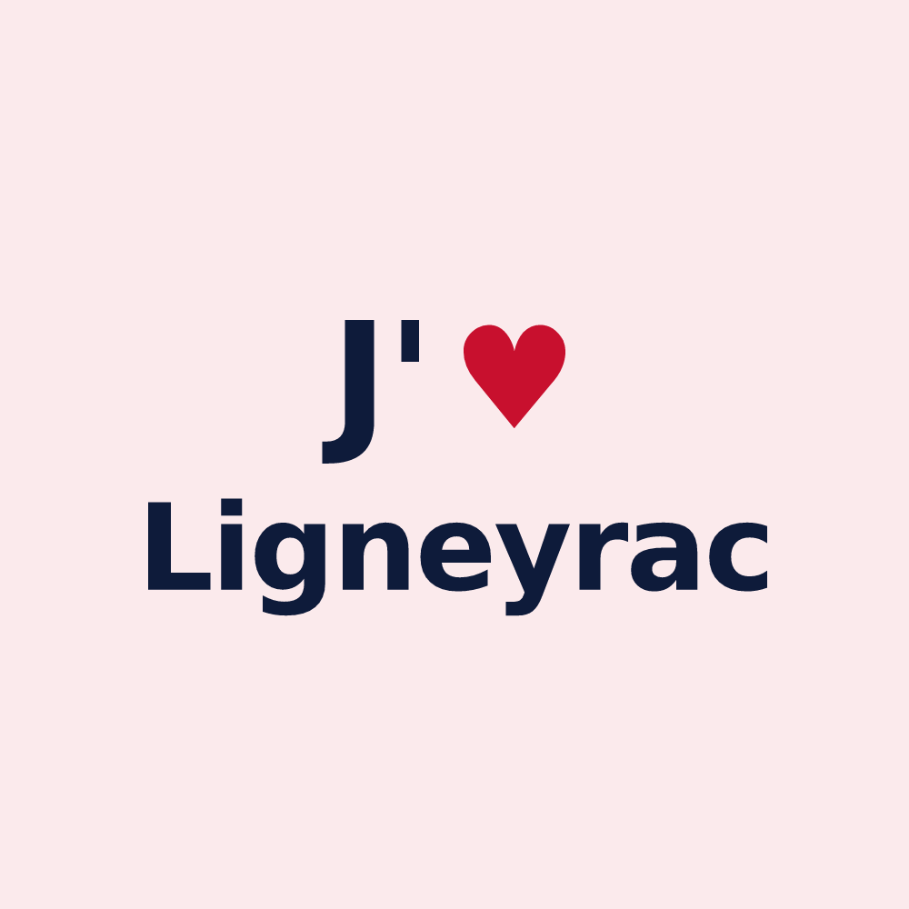 Magnet personnalisé Ligneyrac — design J'aime Ligneyrac