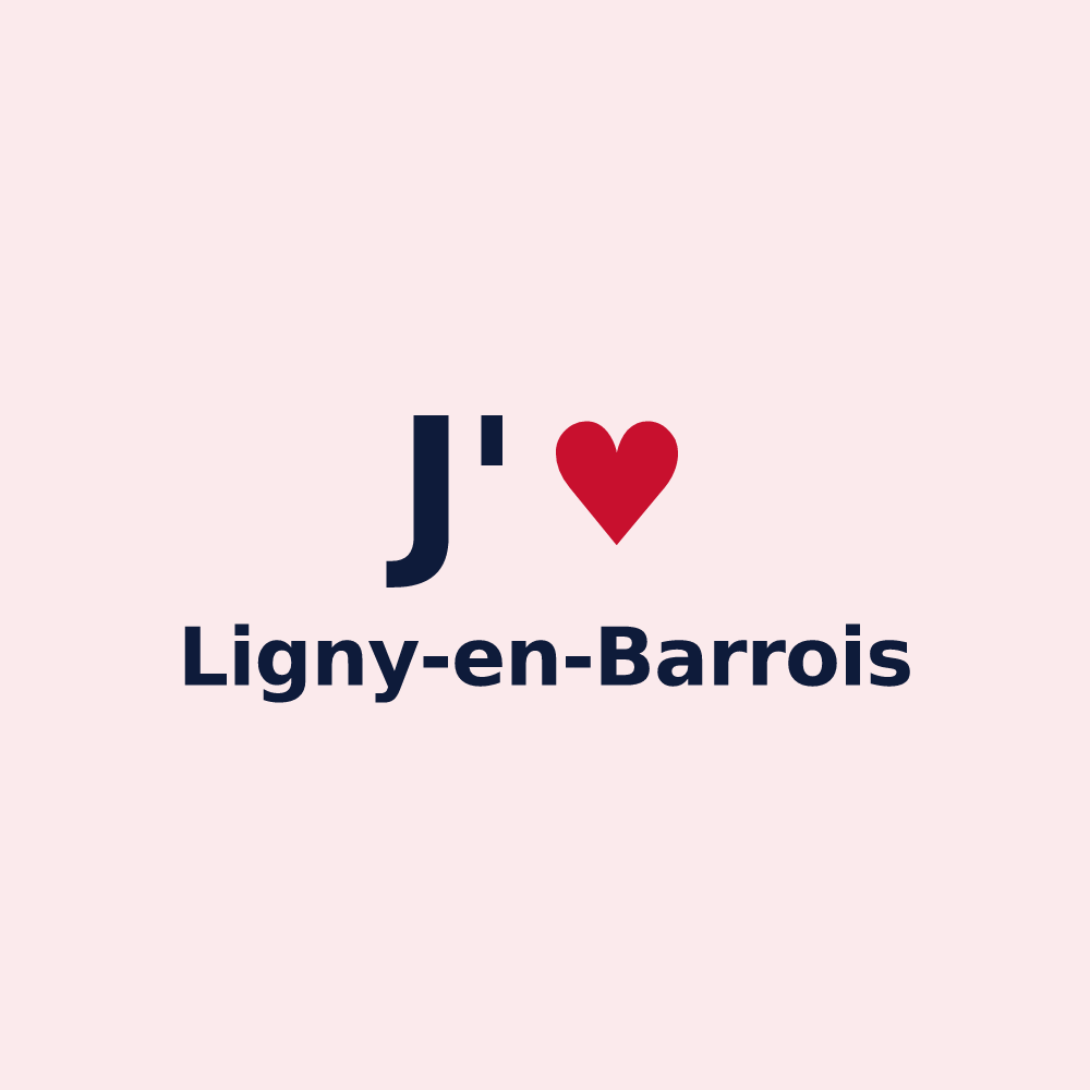 Magnet personnalisé Ligny-en-Barrois — design J'aime Ligny-en-Barrois