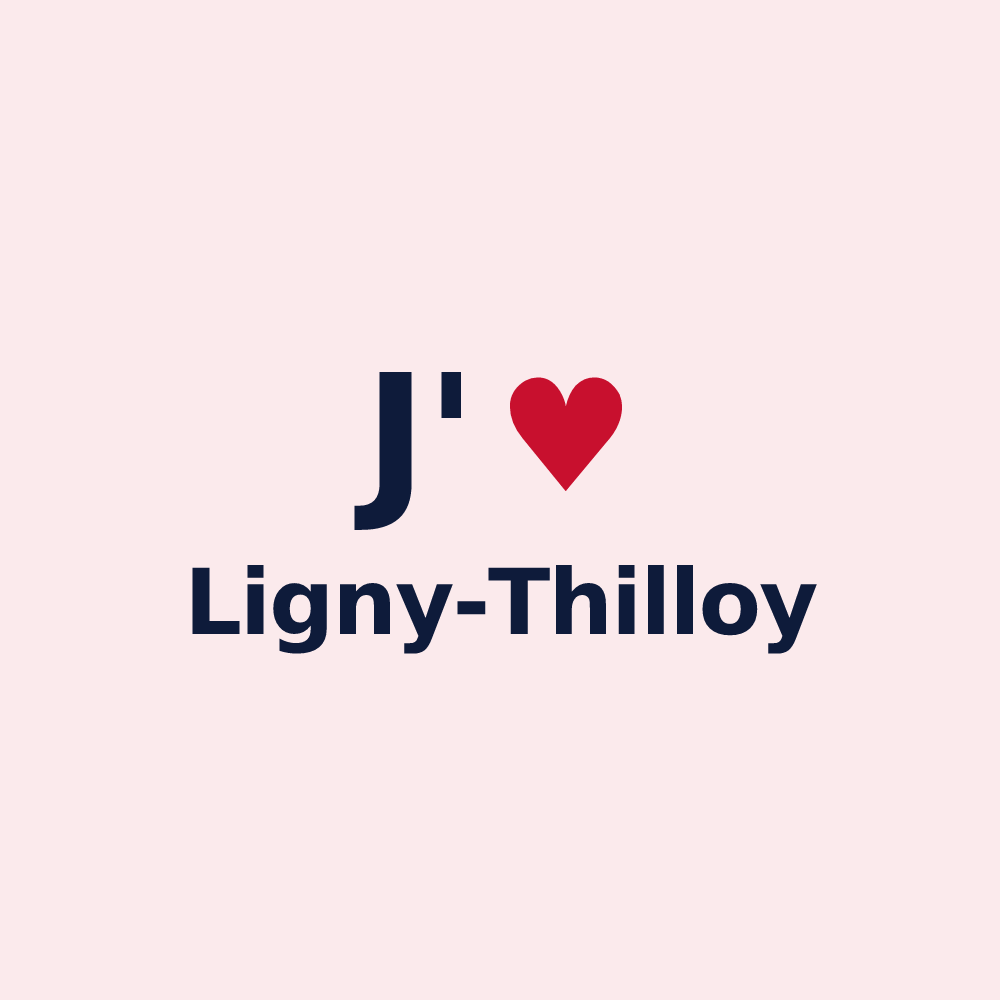 Magnet personnalisé Ligny-Thilloy — design J'aime Ligny-Thilloy