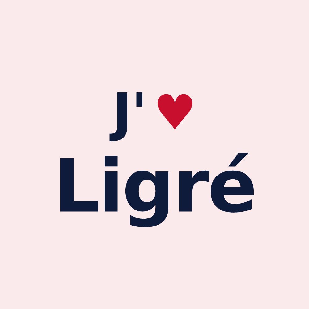 Magnet personnalisé Ligré — design J'aime Ligré