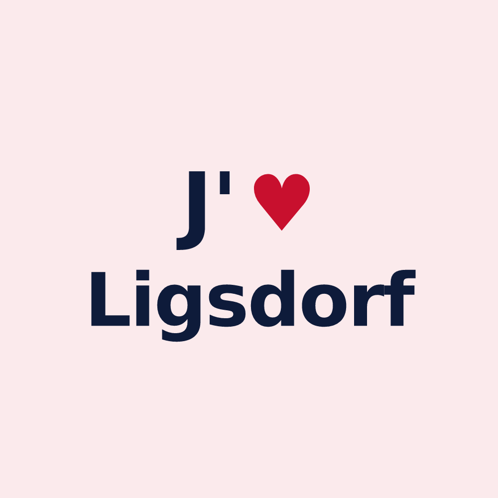 Magnet personnalisé Ligsdorf — design J'aime Ligsdorf