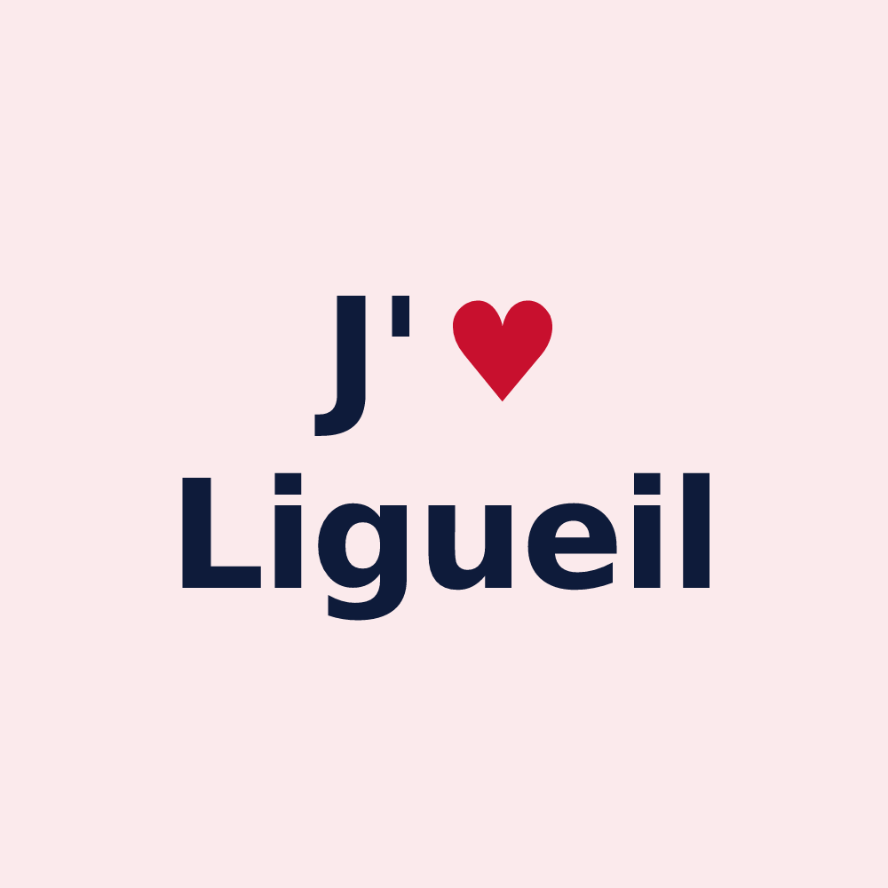 Magnet personnalisé Ligueil — design « J'aime Ligueil » imprimé sur le magnet