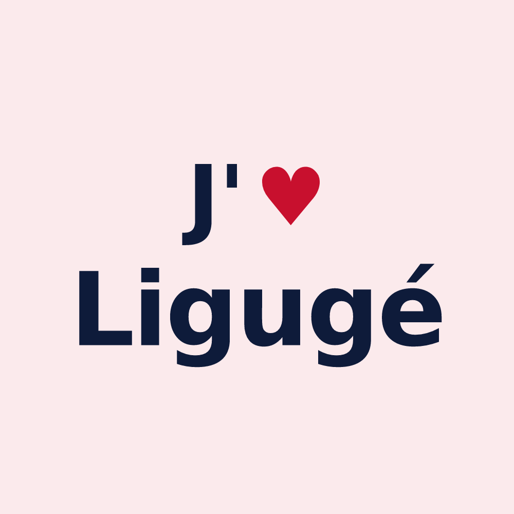 Magnet personnalisé Ligugé — design J'aime Ligugé