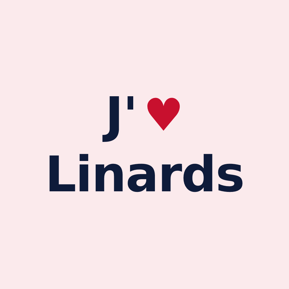 Magnet personnalisé Linards — design « J'aime Linards » imprimé sur le magnet