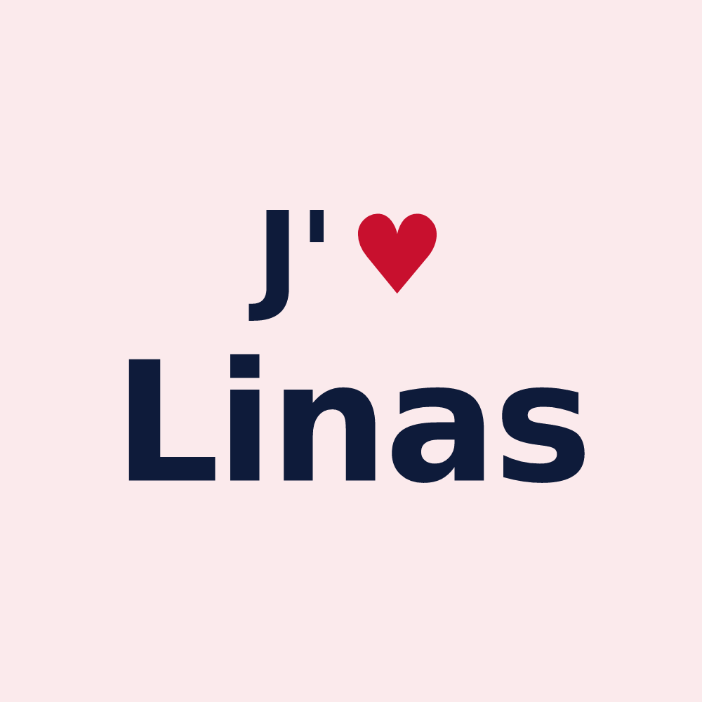 Magnet personnalisé Linas — design J'aime Linas