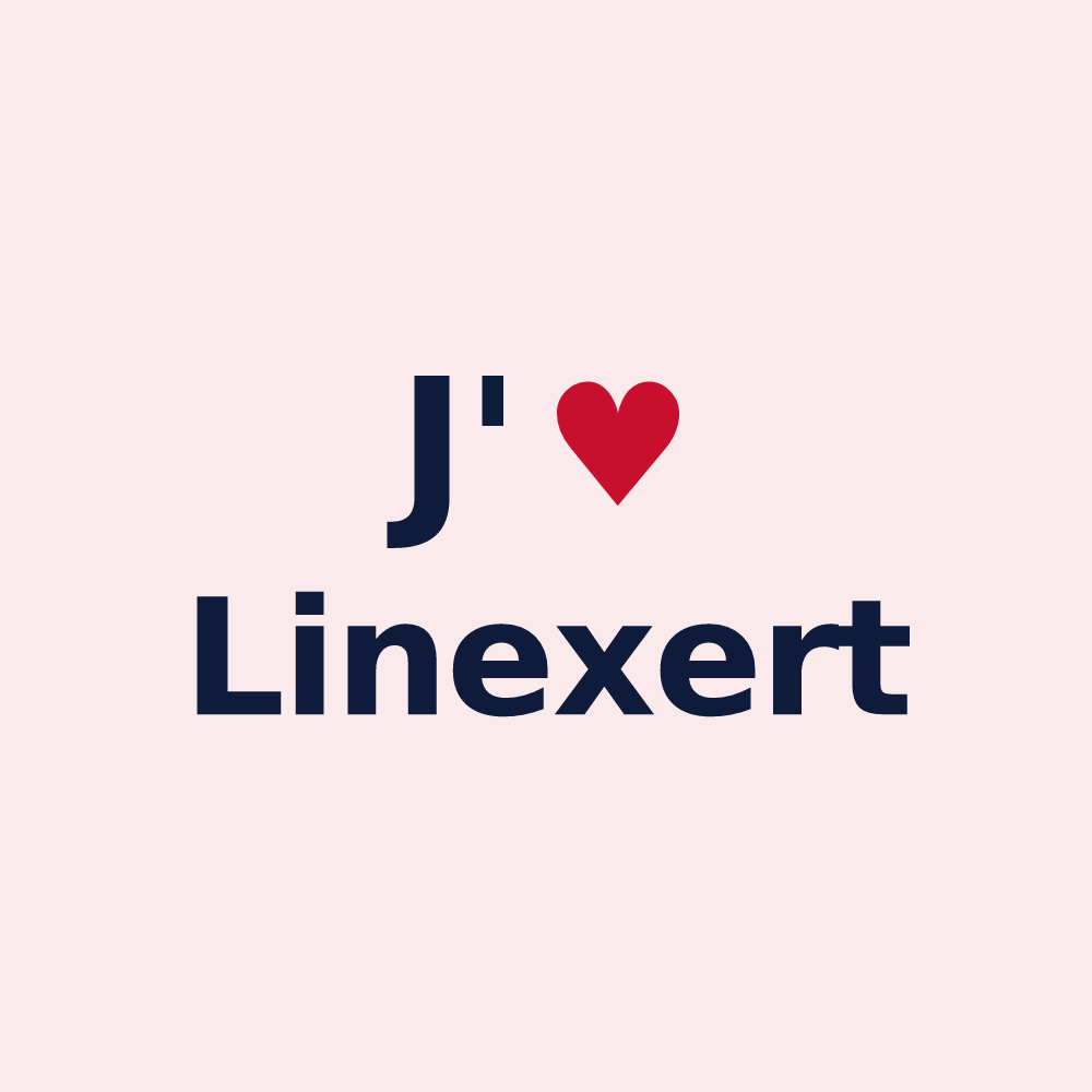 Magnet personnalisé Linexert — design J'aime Linexert