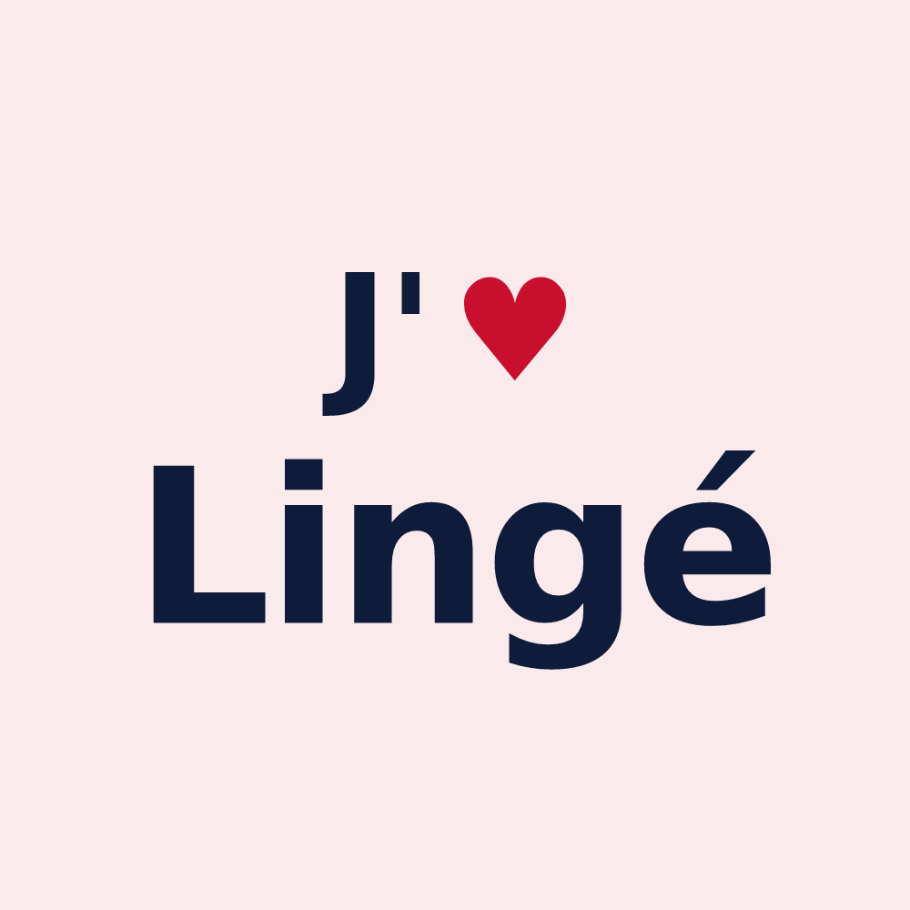 Magnet personnalisé Lingé — design « J'aime Lingé » imprimé sur le magnet