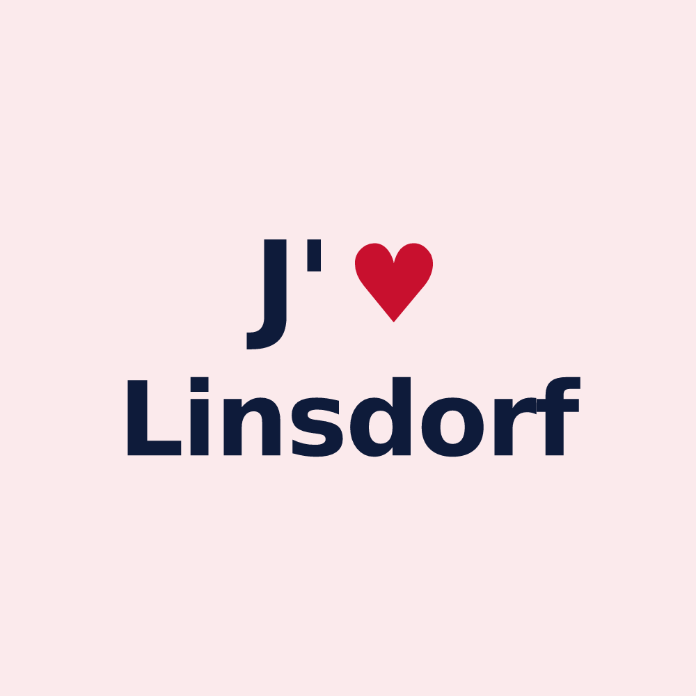 Magnet personnalisé Linsdorf — design J'aime Linsdorf