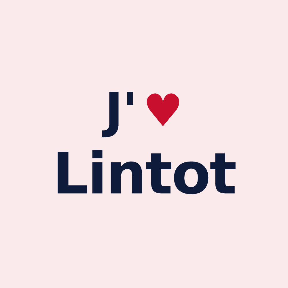 Magnet personnalisé Lintot — design « J'aime Lintot » imprimé sur le magnet