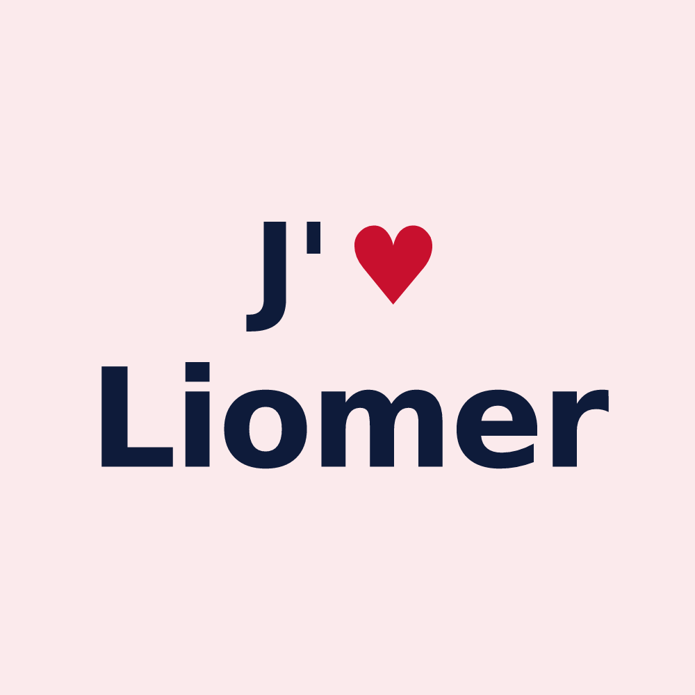 Magnet personnalisé Liomer — design « J'aime Liomer » imprimé sur le magnet