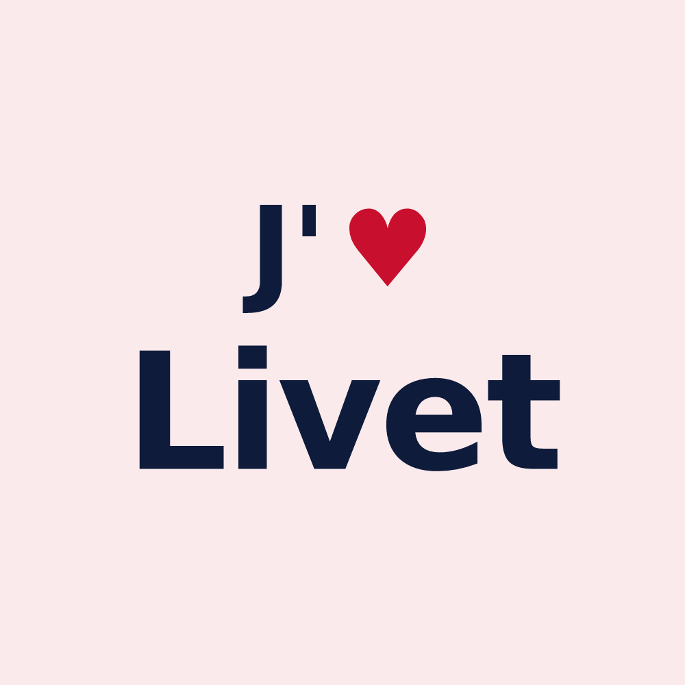 Magnet personnalisé Livet — design J'aime Livet