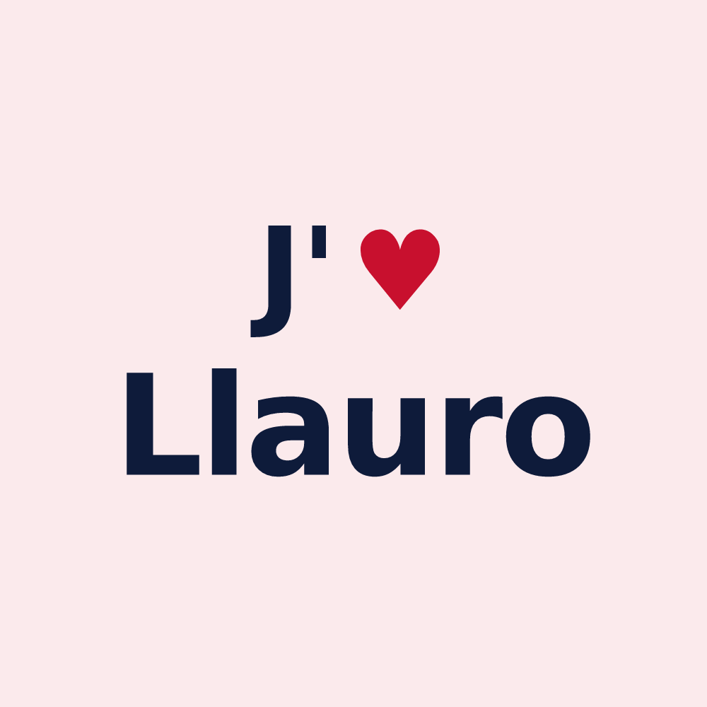 Magnet personnalisé Llauro — design J'aime Llauro