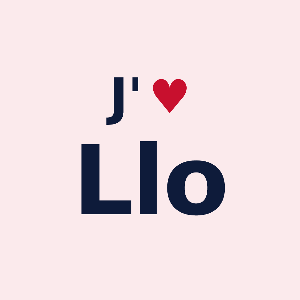 Magnet personnalisé Llo — design « J'aime Llo » imprimé sur le magnet