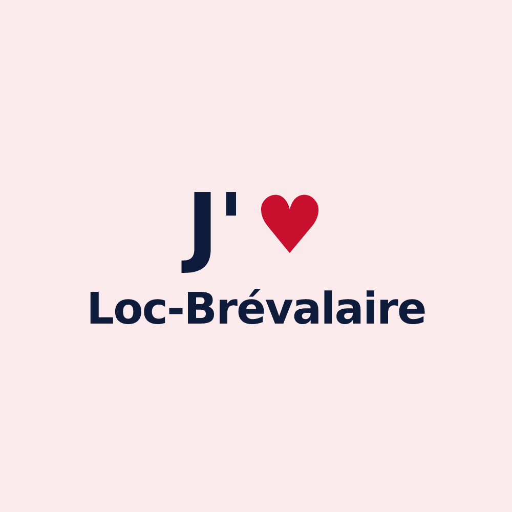 Magnet personnalisé Loc-Brévalaire — design J'aime Loc-Brévalaire