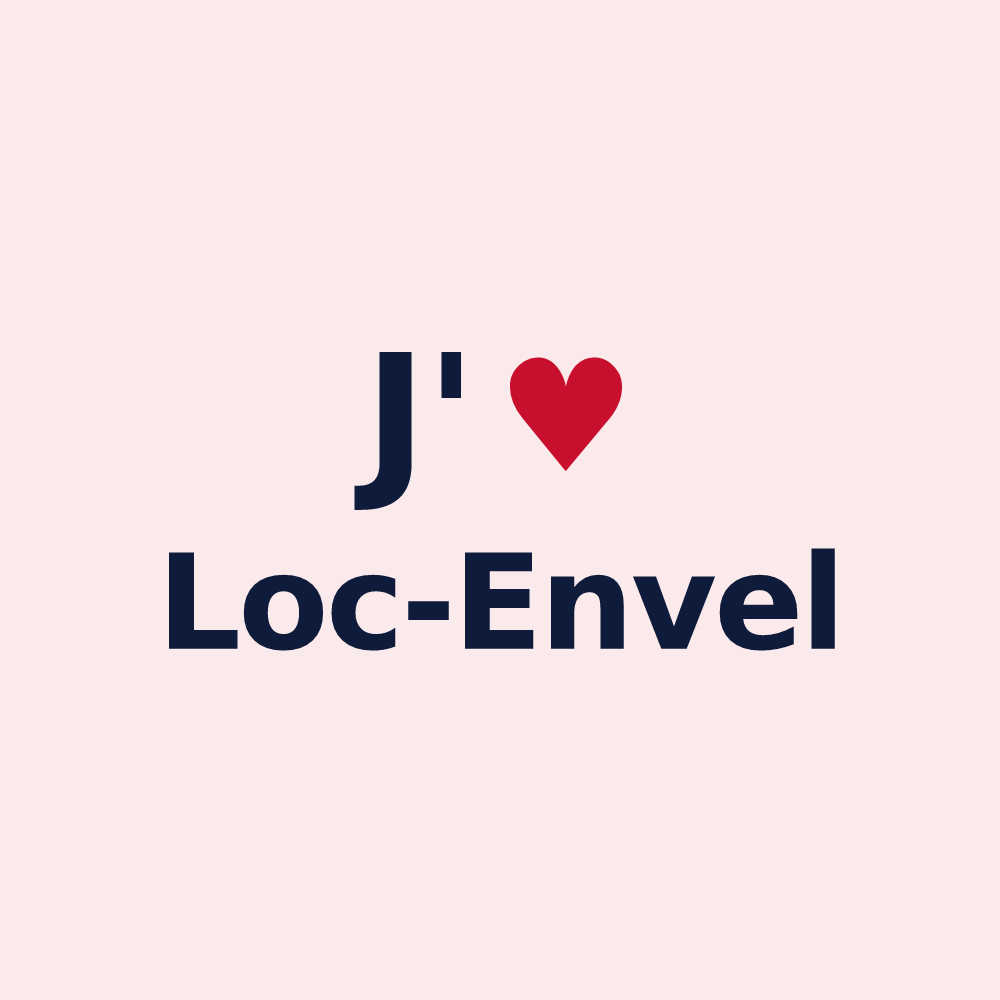 Magnet personnalisé Loc-Envel — design « J'aime Loc-Envel » imprimé sur le magnet