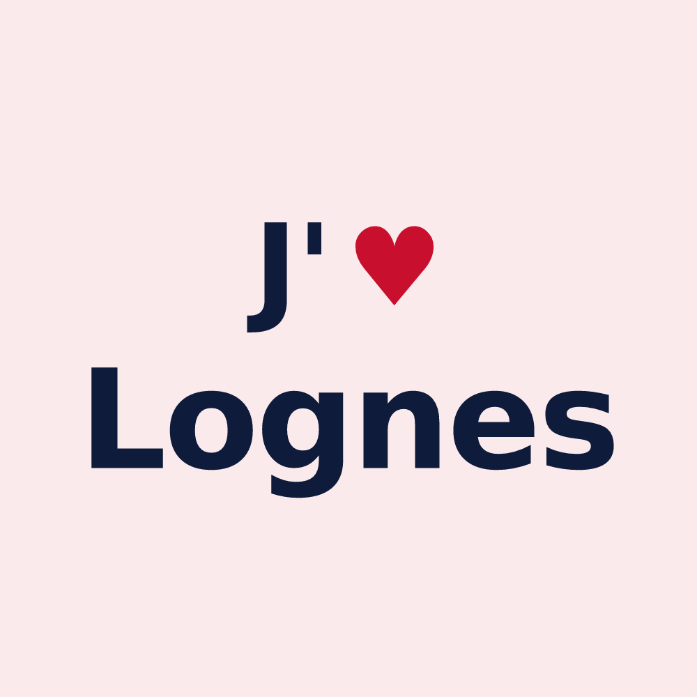 Magnet personnalisé Lognes — design « J'aime Lognes » imprimé sur le magnet