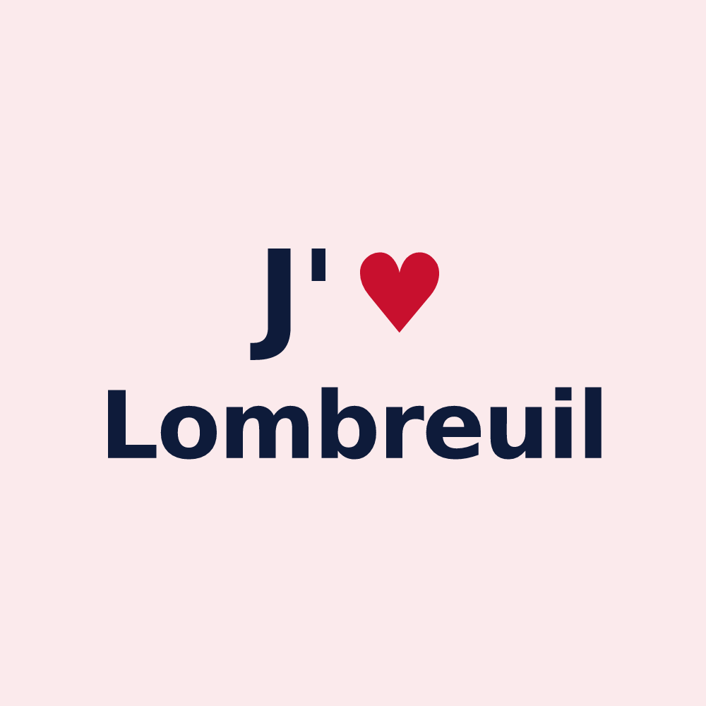 Magnet personnalisé Lombreuil — design « J'aime Lombreuil » imprimé sur le magnet