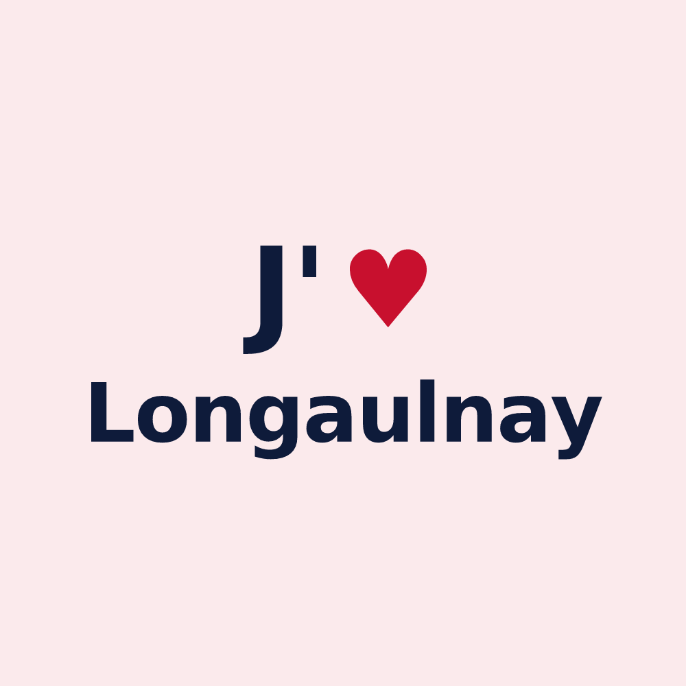 Magnet personnalisé Longaulnay — design « J'aime Longaulnay » imprimé sur le magnet