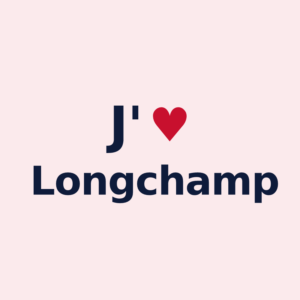 Magnet personnalisé Longchamp — design « J'aime Longchamp » imprimé sur le magnet
