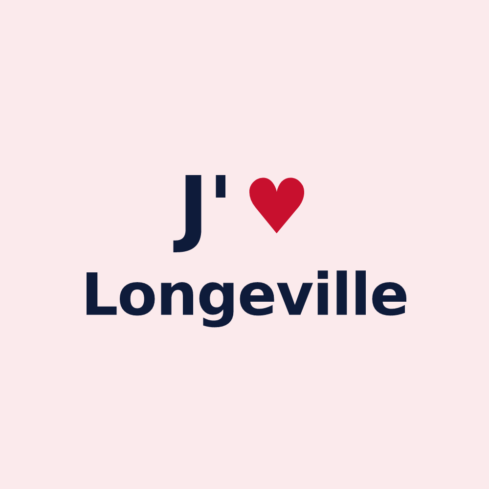 Magnet personnalisé Longeville — design « J'aime Longeville » imprimé sur le magnet
