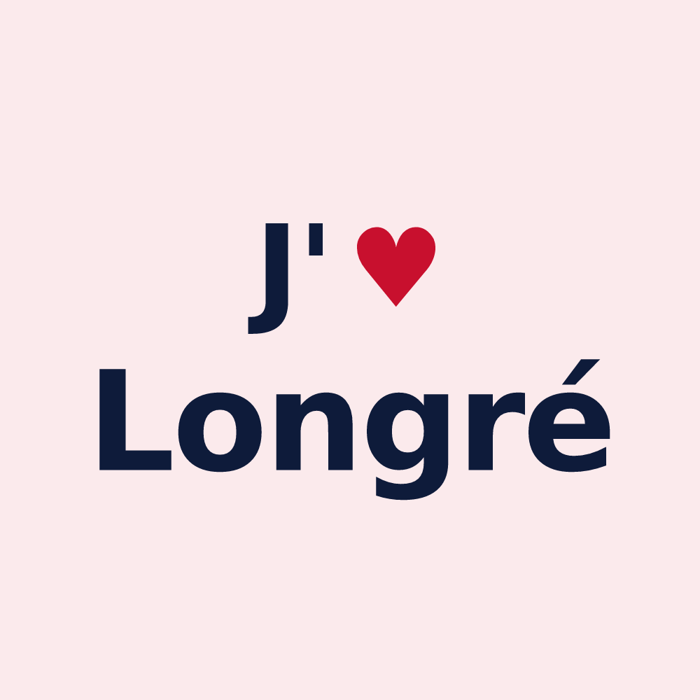 Magnet personnalisé Longré — design « J'aime Longré » imprimé sur le magnet