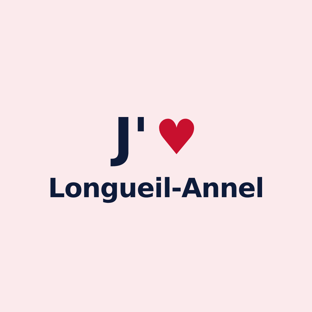 Magnet personnalisé Longueil-Annel — design J'aime Longueil-Annel