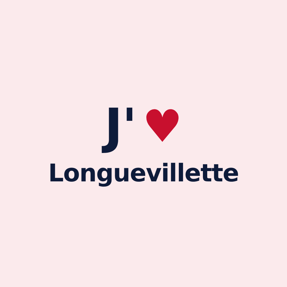 Magnet personnalisé Longuevillette — design J'aime Longuevillette