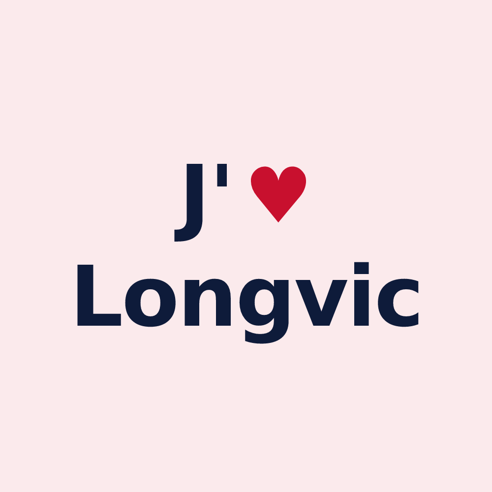 Magnet personnalisé Longvic — design J'aime Longvic