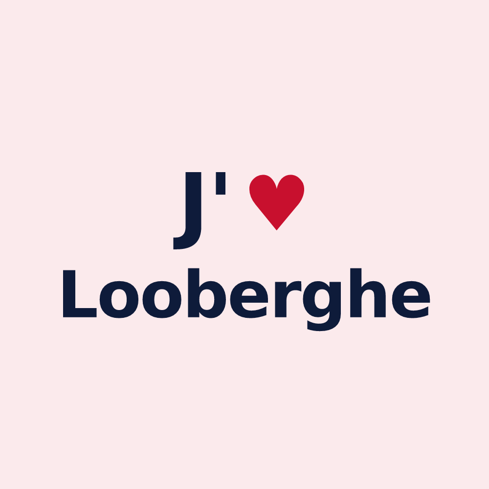 Magnet personnalisé Looberghe — design « J'aime Looberghe » imprimé sur le magnet