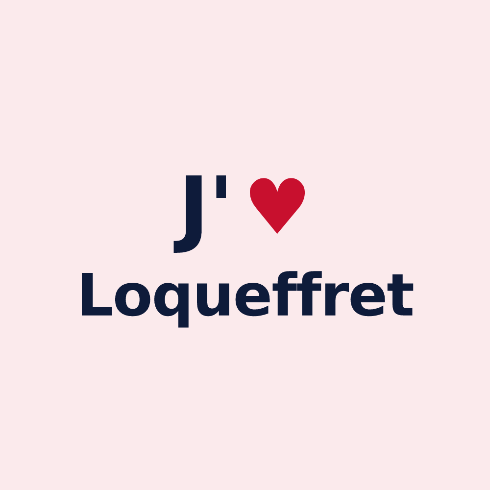 Magnet personnalisé Loqueffret — design « J'aime Loqueffret » imprimé sur le magnet