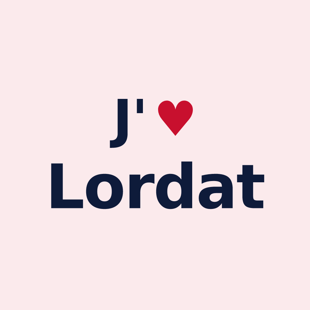 Magnet personnalisé Lordat — design J'aime Lordat