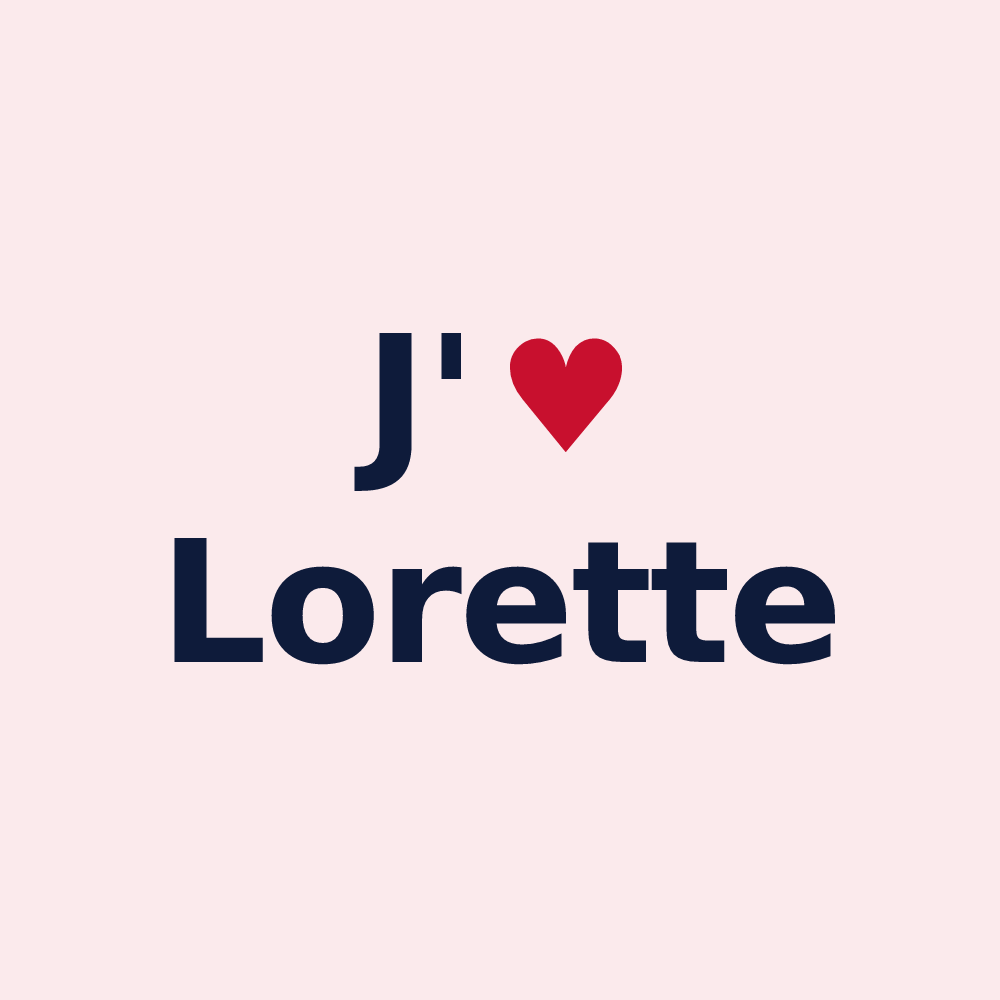 Magnet personnalisé Lorette — design « J'aime Lorette » imprimé sur le magnet