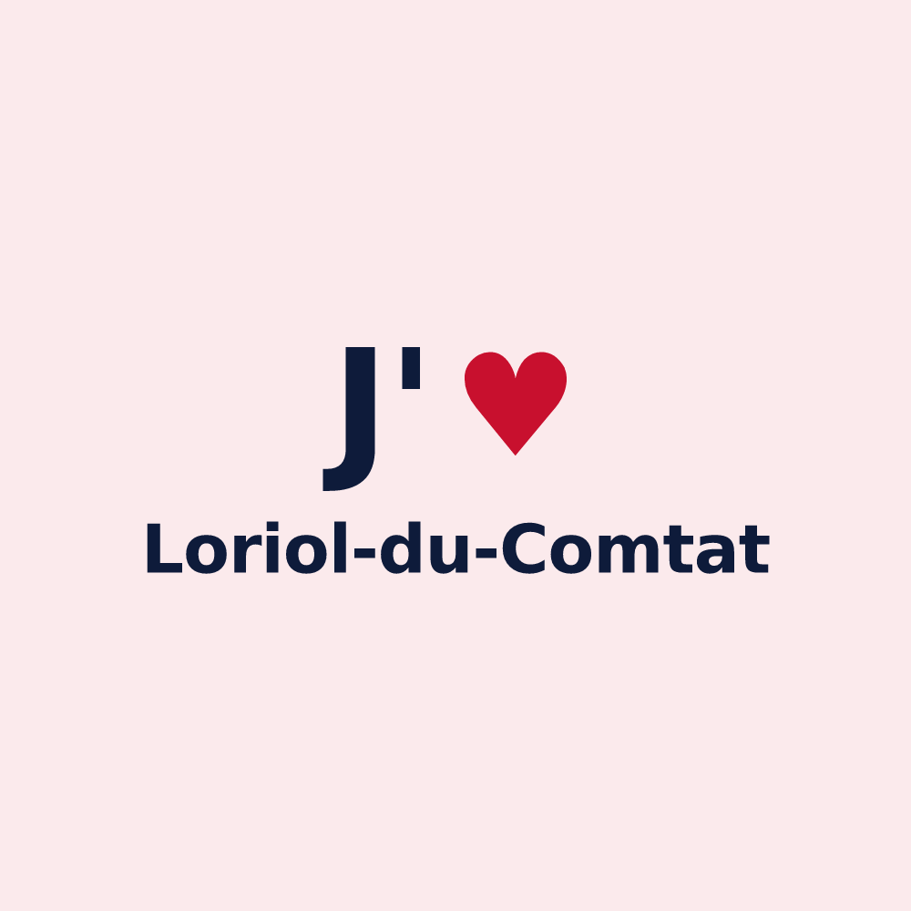 Magnet personnalisé Loriol-du-Comtat — design « J'aime Loriol-du-Comtat » imprimé sur le magnet