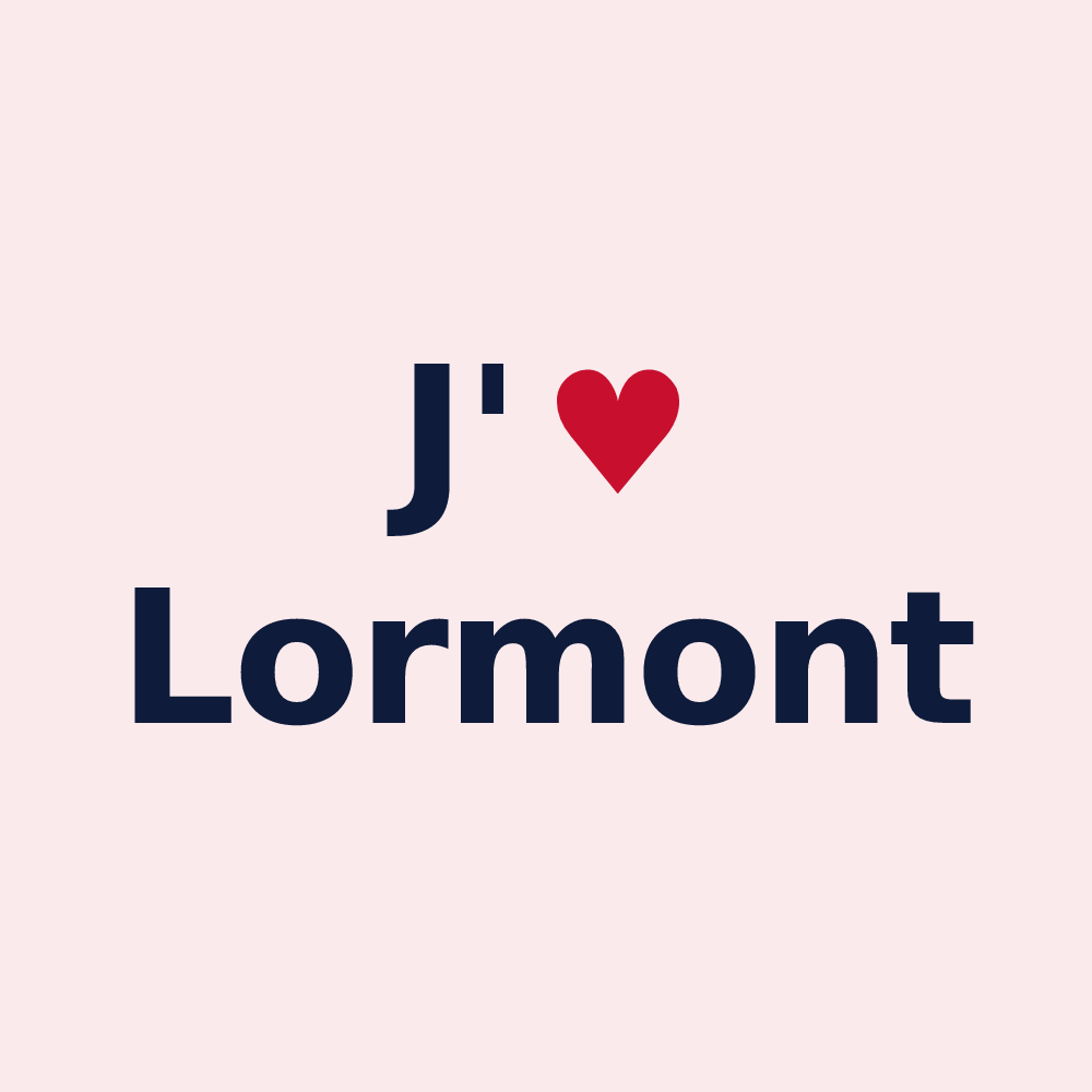 Magnet personnalisé Lormont — design « J'aime Lormont » imprimé sur le magnet