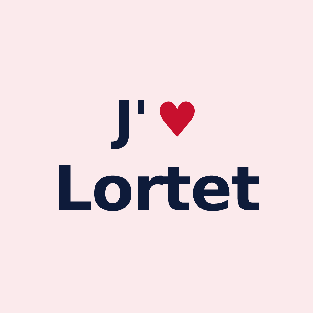 Magnet personnalisé Lortet — design « J'aime Lortet » imprimé sur le magnet