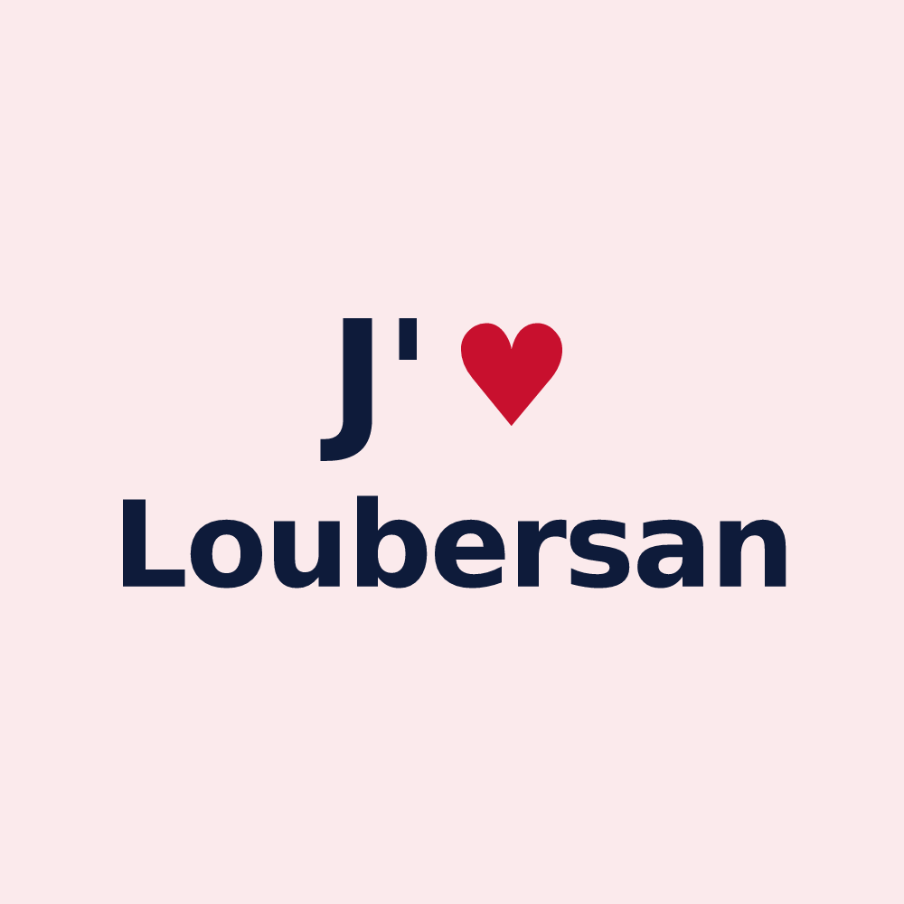 Magnet personnalisé Loubersan — design J'aime Loubersan