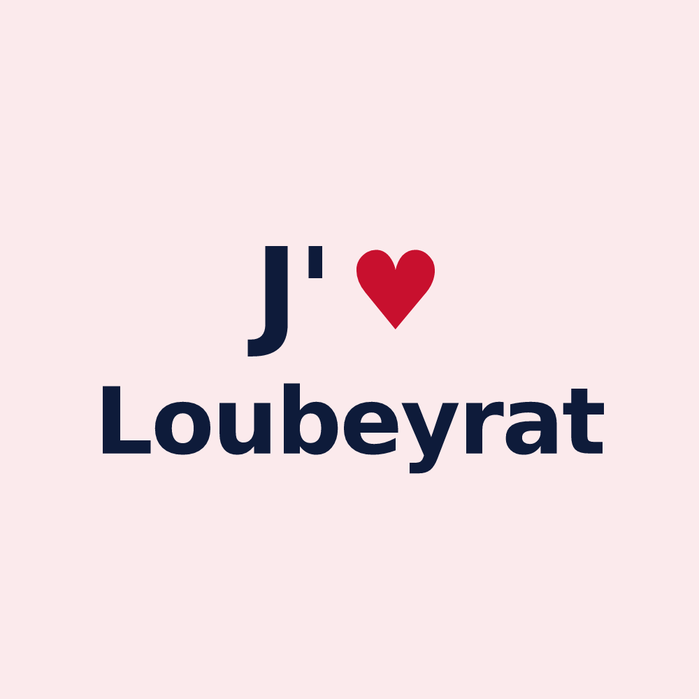 Magnet personnalisé Loubeyrat — design J'aime Loubeyrat