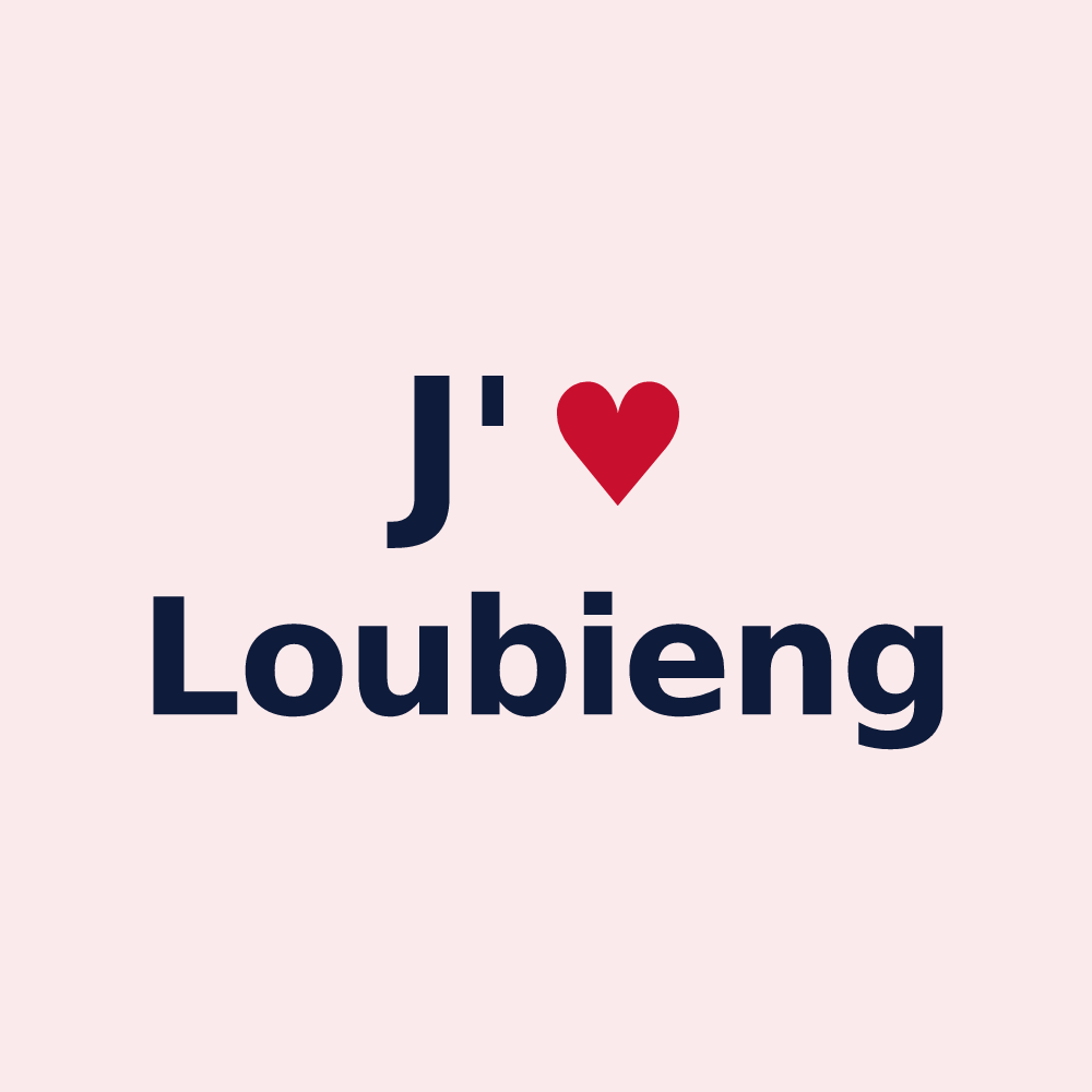 Magnet personnalisé Loubieng — design J'aime Loubieng